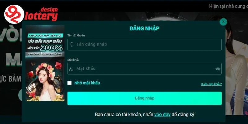 Hướng dẫn chi tiết các bước đăng nhập 92LOTTERY